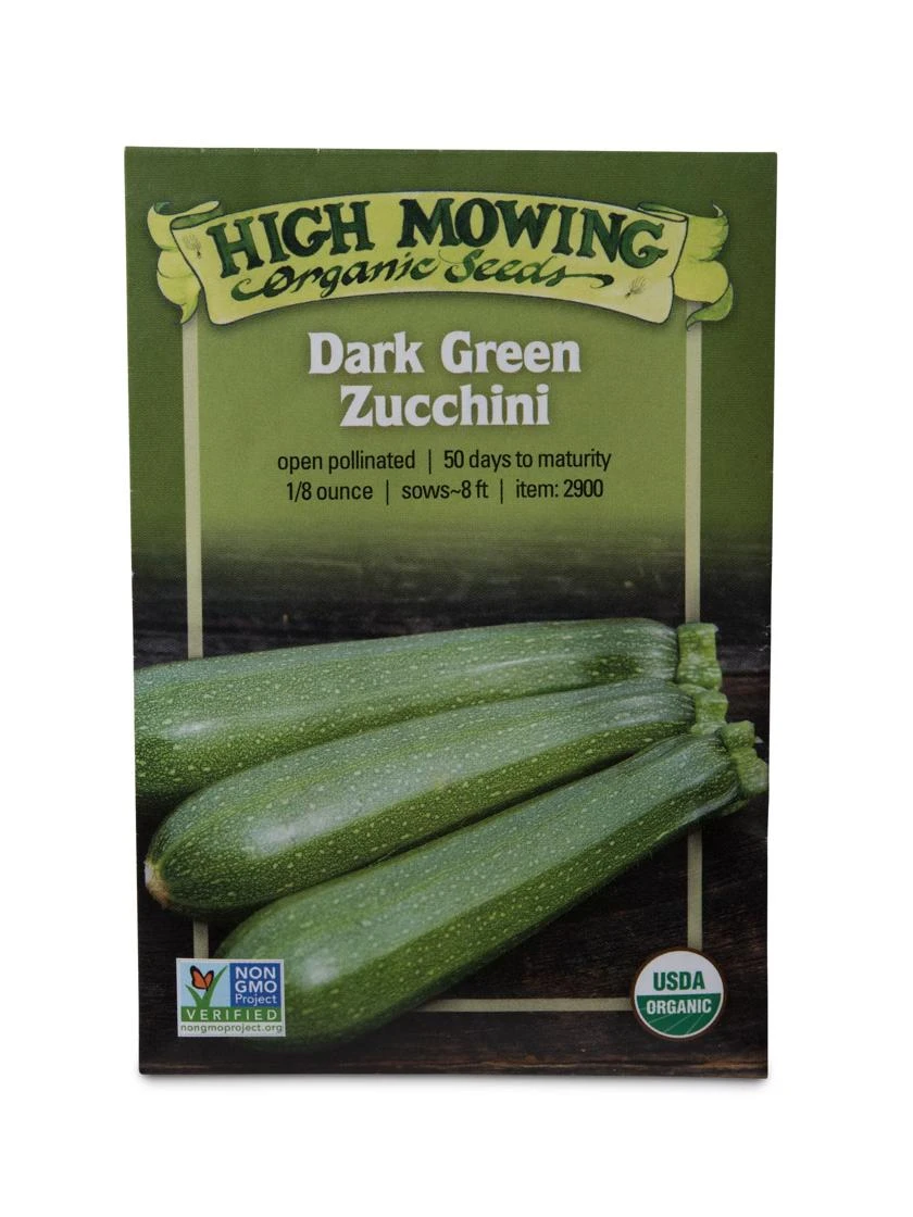 Dark Green Zucchini Organic Seeds 3 Dark Green Zucchini Organic Seeds