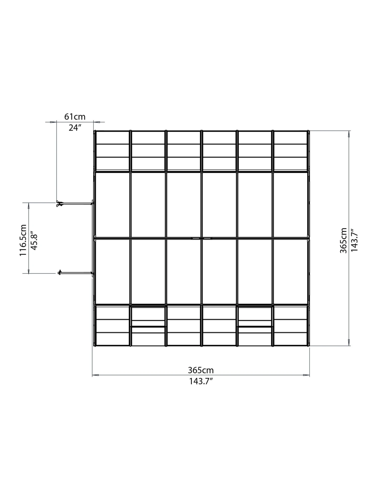 Canopia® By Palram Americana™ Greenhouse, 12' X 12' 6 Canopia® By Palram Americana™ Greenhouse, 12' X 12' - Image 4