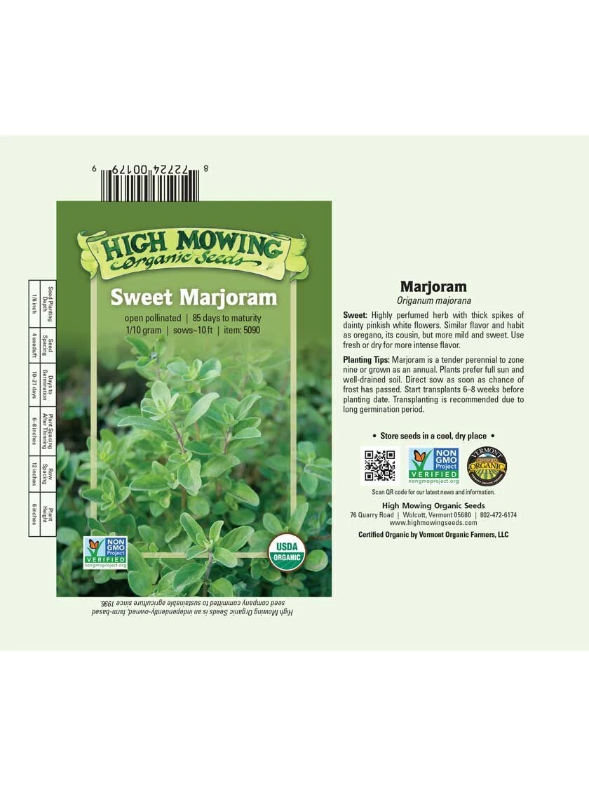 Sweet Marjoram Organic Seeds 4 Sweet Marjoram Organic Seeds - Image 2