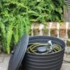 Matte Black Ribbed Hose Pot With Lid -Garden Supplies Shop 8611991 061 tif