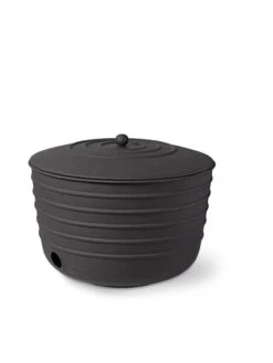 Matte Black Ribbed Hose Pot With Lid 8 Matte Black Ribbed Hose Pot With Lid -Garden Supplies Shop 8611991 5867 tif