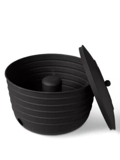 Matte Black Ribbed Hose Pot With Lid 9 Matte Black Ribbed Hose Pot With Lid -Garden Supplies Shop 8611991 5868 tif