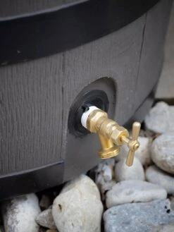 Round Rain Barrel With Planter, 35 Gallons -Garden Supplies Shop 8612856BK 10V tif