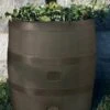 Round Rain Barrel With Planter, 35 Gallons -Garden Supplies Shop 8612856WALNT 05V tif