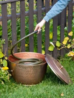 Hammered Copper Hose Pot With Lid -Garden Supplies Shop 8613311 0012
