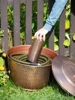 Hammered Copper Hose Pot With Lid -Garden Supplies Shop 8613311 0019